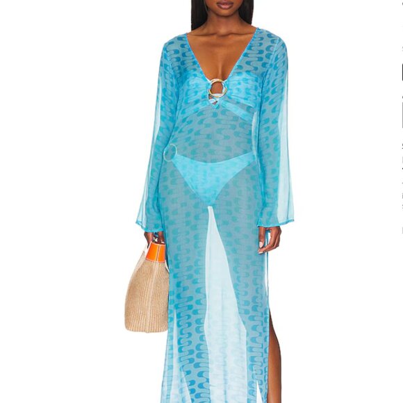 Cin Cin x Revolve-Totem Hoop Dress in Blue - Picture 4 of 8